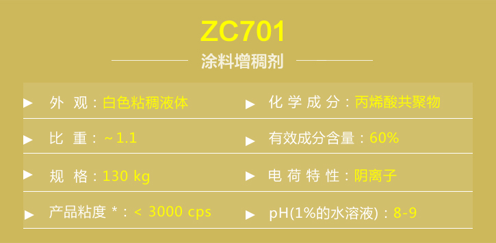 塗料增稠(chóu)劑ZC701詳情